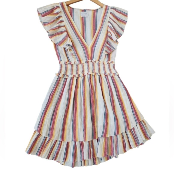 Saylor Striped Cotton Ruffle Mini Dress Size Small from Revolve - Picture 6 of 9
